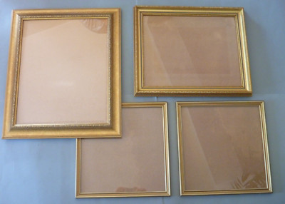 Restposten vergoldete Bilderrahmen Glasrückenplatte: 4 rechteckig quadratisch goldbehang