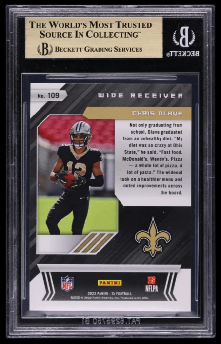 Chris Olave RC BGS 9.5: 2022 Panini XR Red Parallel Rookie Gisto /249 POP 2 - Image 2 of 4