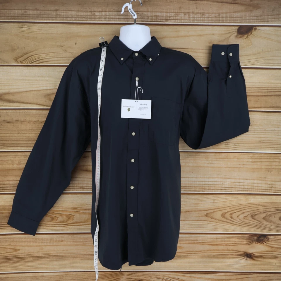 Рубашка Jonathan Corey с воротником на пуговицах мужская размер XL (17) черная хлопковая - Изображение 3 из 4
