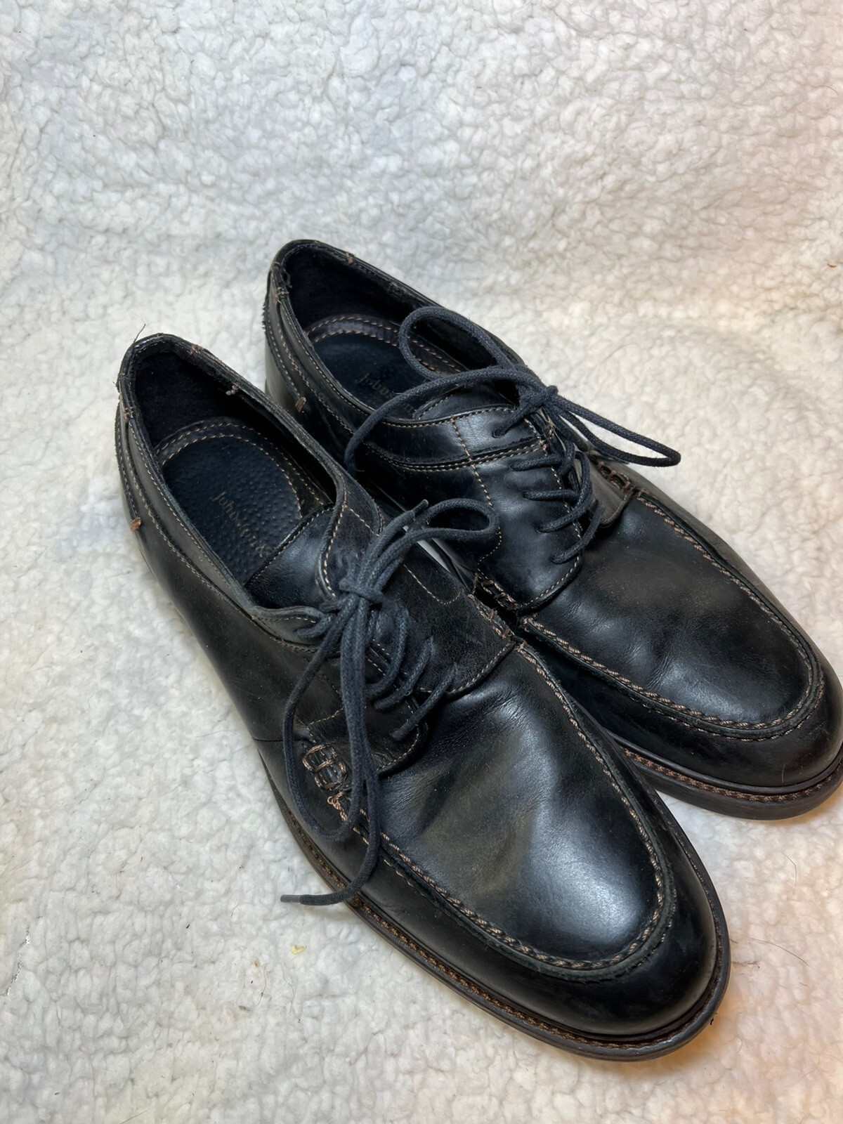 SAOLA Scarpe comode eleganti da uomo Johnston & Murphy in pelle nera punta liscia taglia 9 5 M