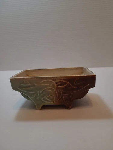 Vintage McCoy Pottery Planter Green Brown