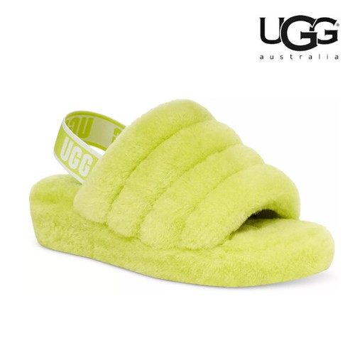 WOMEN'S UGG FLUFF YEAH SLIDE NEON GREEN SALE 100% AUTHENTIC 1095119-KLM NEW  | eBay