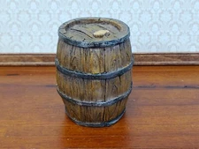 Large Keg Whiskey or Wine Barrel 2 1/2" tall 1:12 Scale Miniature Painted Resin