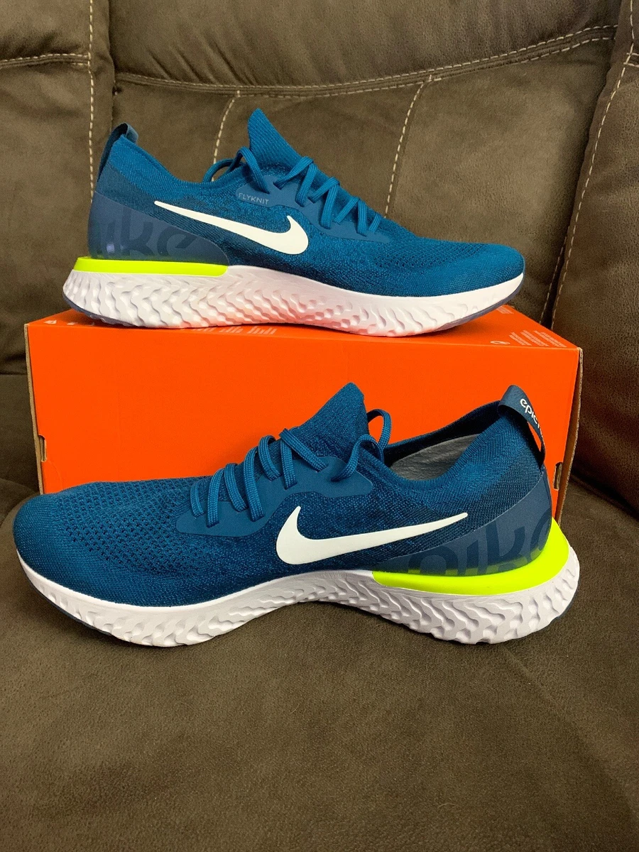 NIKE EPIC REACT FLYKNIT GREEN ABYSS WHITE VOLT SZ 14 AQ0067 302