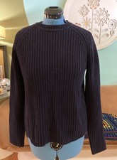 Vintage Herman Geist NOS Blue 100 Cotton Sweater Sz Large