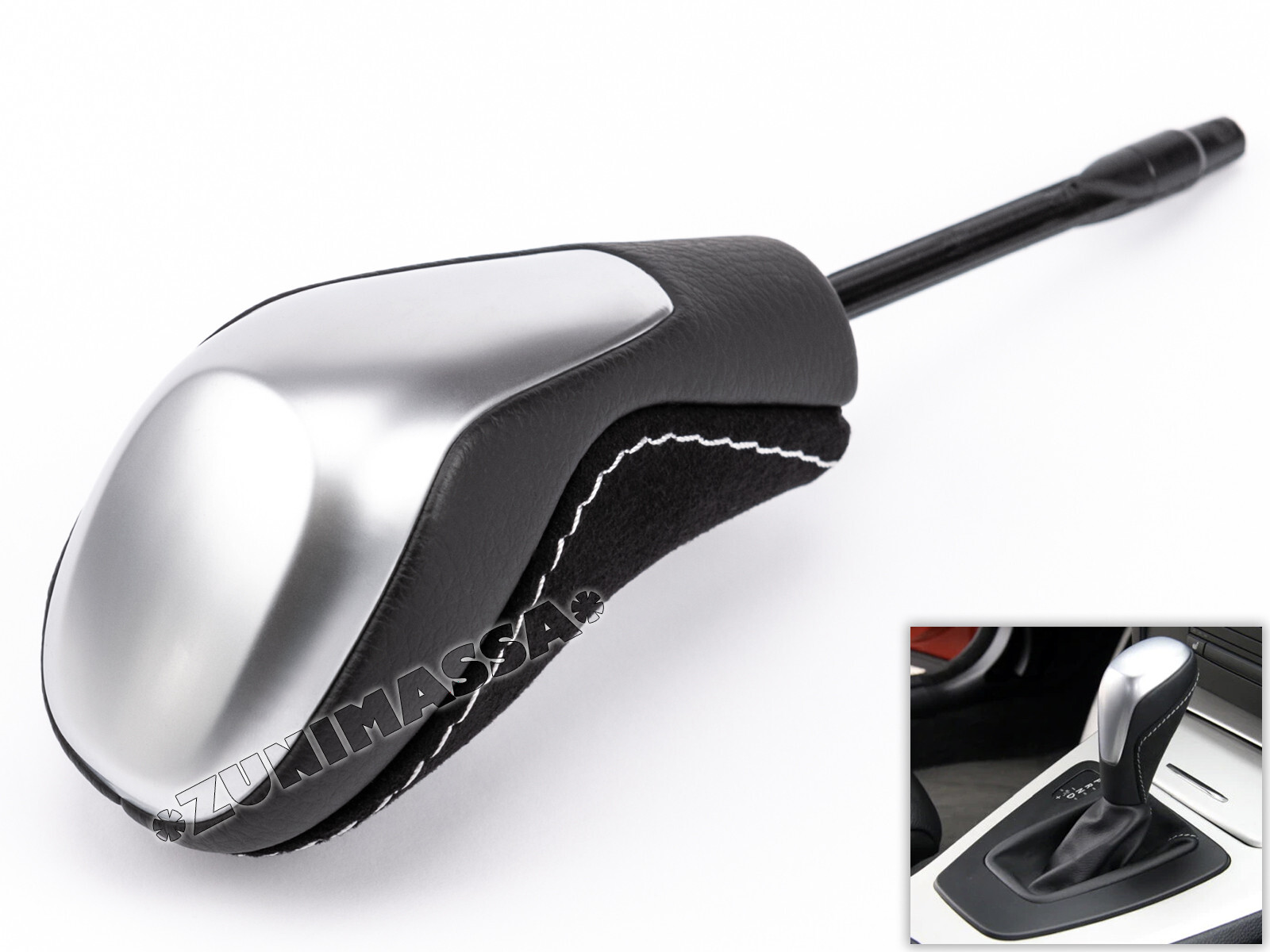 Pomo levier de vitesse en cuir et alcantara pour BMW E60 E61 - 4