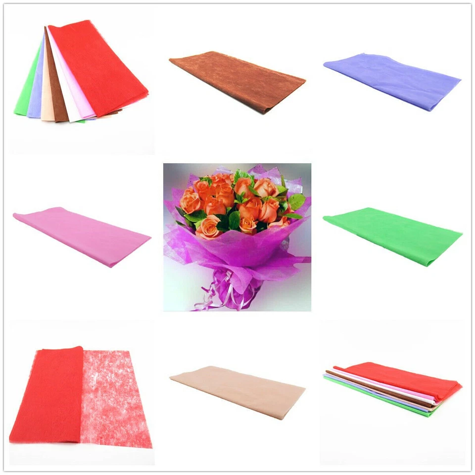5PCS Flower Wrapping Cotton Paper Florist Art Wedding Bouquet Decor 50X50cm - Image 2 of 4