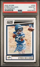2022 Score Kyren Williams Rookie CARD Auto Autograph RC PSA 10 LA RAMS