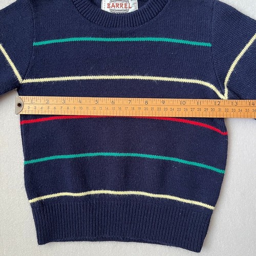 Vintage Barrel Brand Striped Multicolor Sweater Kids Size 6 Made In USA Holiday - Picture 3 of 7