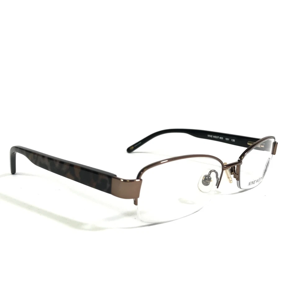 Оправа для очков Nine West 403 1S1 коричневая круглая половина обода леопардовый принт 52-17-135 - Изображение 3 из 4