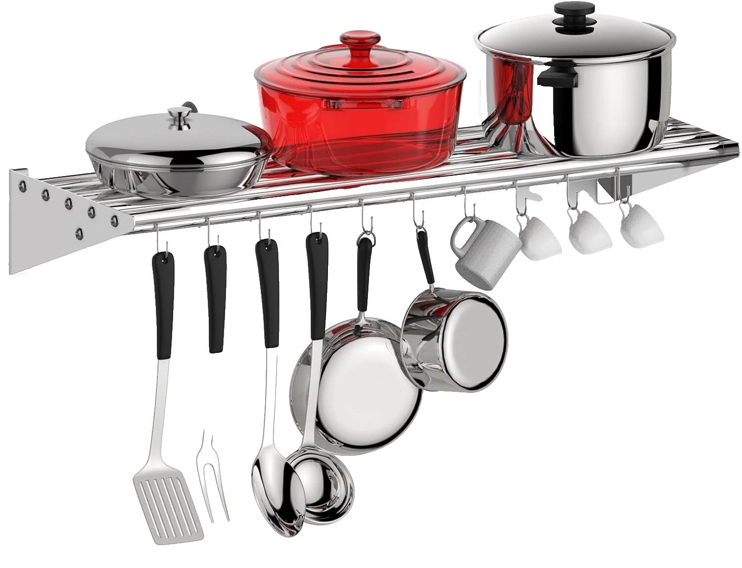 Estantes para olla de cocina de acero inoxidable