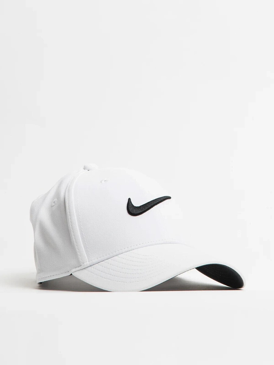 ■Nike■ Dry Fit Club Structure Swoosh Cap White Black FB562 Nike Club Structured Swoosh Hat Size S/M White Black Cap