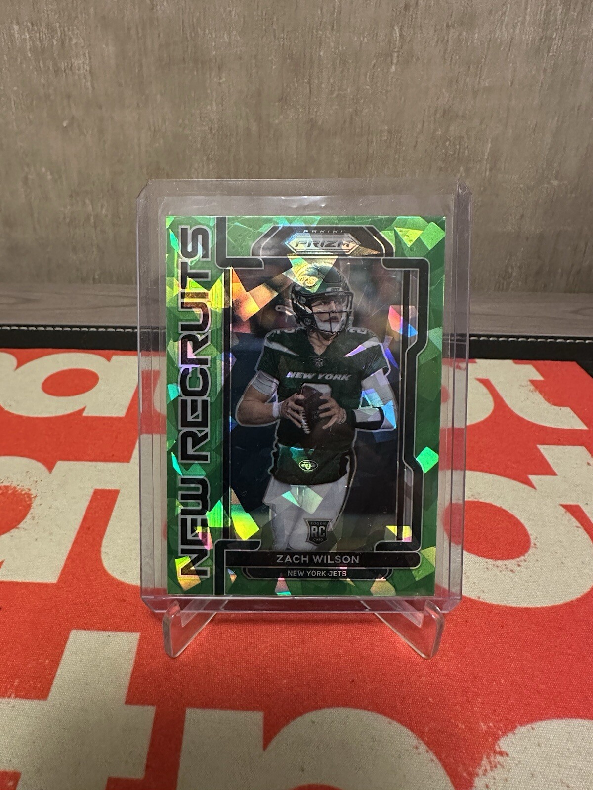 2021 Panini Prizm Zach Wilson Green Ice New Recruits RC Color Match
