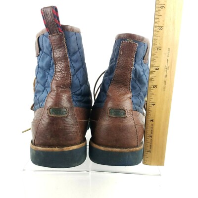 POLO Ralph Lauren Saddleworth III BOOT Brown Leather w/Blue  display picture 2