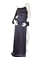 🌟 PHILIPP PLEIN   Black Long Dress in SILK   size XS    (SAMPLE SALE)