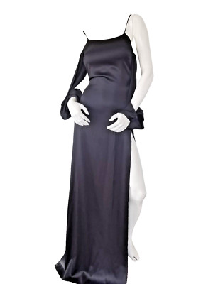   PHILIPP PLEIN   Black Long Dress in SILK   size XS    (SAMPLE SALE)