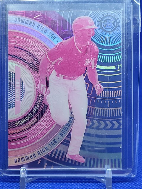 2016-17 Topps Bowman High Tek Magenta Printing Plate Corey Ray /1 Milwaukee