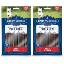 Barkworthies Collagen Sticks, 2 Pack Collagen Beef Sticks, Natural Dog Treats