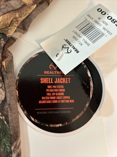 Realtree Xtra Hooded Shell Jacket Camouflage Waterproof Full From Zipper Mens M - Picture 19 of 20
