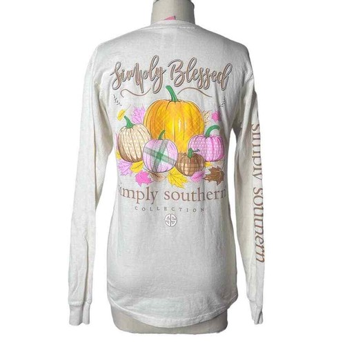 Simply Southern Fall Simply Blessed Pumpkin Long Sleeve Crewneck Small