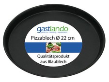 30 St&uuml;ck Blaublech Pizzaform Pizzablech Profi flach rund &Oslash; 22 cm Gastlando