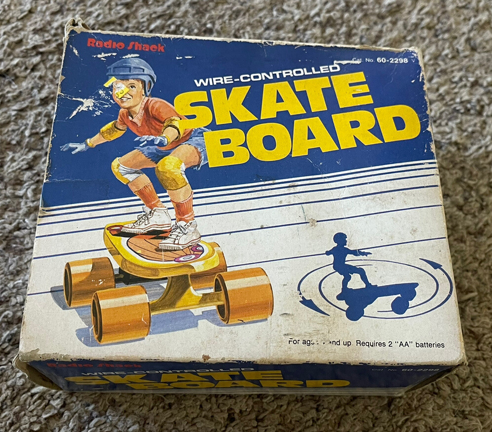 ameri 1980's Radio Shack Wire-Controlled Skate Board W/Box