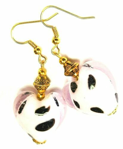 boucles d'oreille poétiques méduse cloche en verre de bohème vert