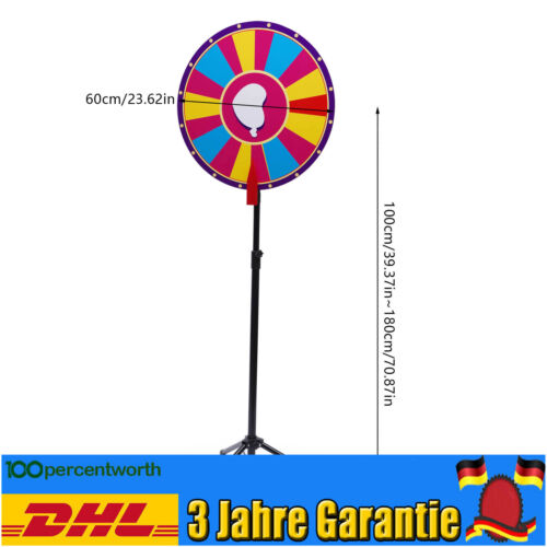 60cm 18 Slots Wheel of Fortune Toy Color Wheel Lottery Games Carnival Adjustable - Picture 1 of 12