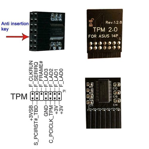 1X TPM2.0 Module Compute Securely bus header Trusted Platform NEW G1V7 - Afbeelding 3 van 19