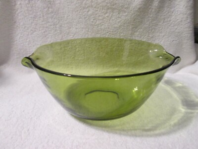 Vintage Anchor Hocking Fire King Mixing Bowl 4qt Cinderella Green Glass 