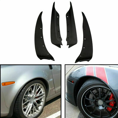 Front & Rear Molded Mud Flaps For 2005-2013 C6 Corvette – Black Splash Guards