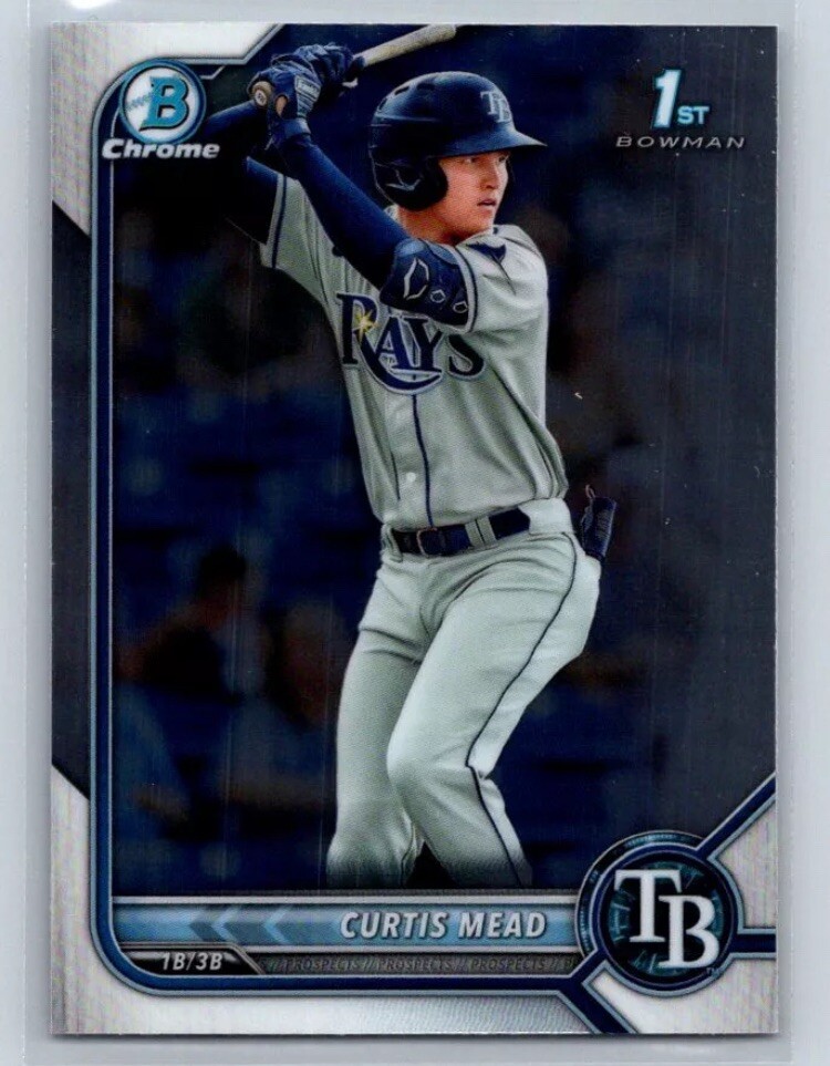 Curtis Mead 2022 Bowman chrome 1st Card BCP-10 Tampa Bay Rays Rc