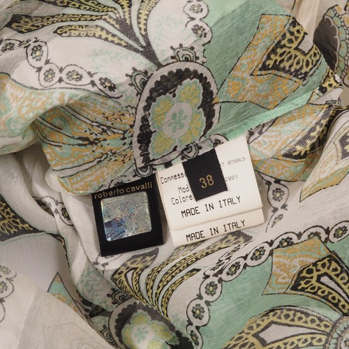 Roberto Cavalli Vintage 2007 Women's Floral V-Neck Silk Blouse Top size 38 IT - Picture 8 of 18