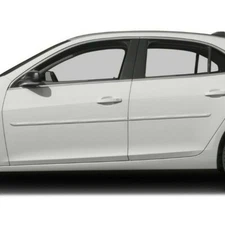For: Chevy Malibu 2013-15 Painted Body Side Moldings w/ Chrome Inserts #CF-MAL13