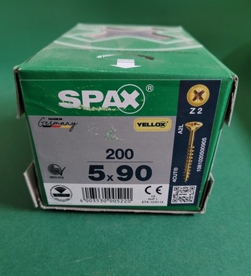 Spax-Schrauben 5x80 200Stk Z2 Gelb Aussenh/Regal2/31