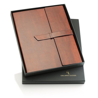 GALLAWAY LEATHER Padfolio Portfolio Folder   Slim A4, Dark Chocolate 