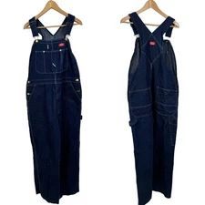 Dickies Mens Carpenter Bib Overalls Coverall Jean Blue Denim Farmer Pants 38x30