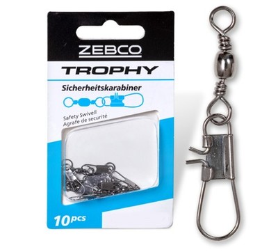 Zebco Trophy Sicherheitskarabiner mit Wirbel Gr.6 - 18kg