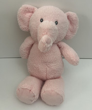 KELLYTOY Pink Elephant Rattle Plush w/ Crinkle Ears 12" Stuffed Animal Sewn Eyes