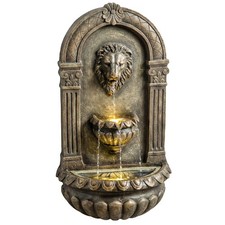 Wall-Mounted 3-Tier Outdoor Fountain with LED...