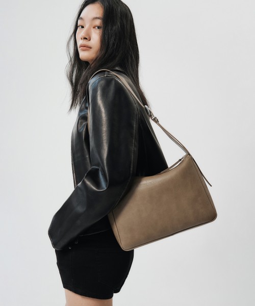 Musinsa Standard Women Soft Box Shoulder Bag Taupe