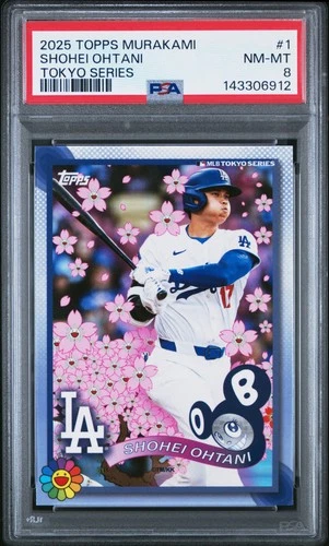 2025 TOPPS TAKASHI MURAKAMI MLB WORLD TOUR TOKYO SERIES SHOHEI OHTANI PSA 8