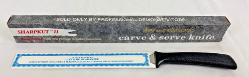 Quikut Sharpkut II Carve & Serve Knife 13" Long 8" Blade Surgical Stainless, VTG