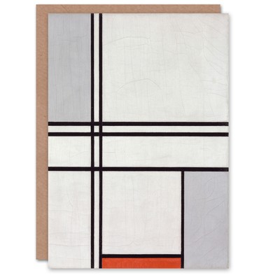 Piet Mondrian Kunstkarte Komposition Nr. 1 grau rot