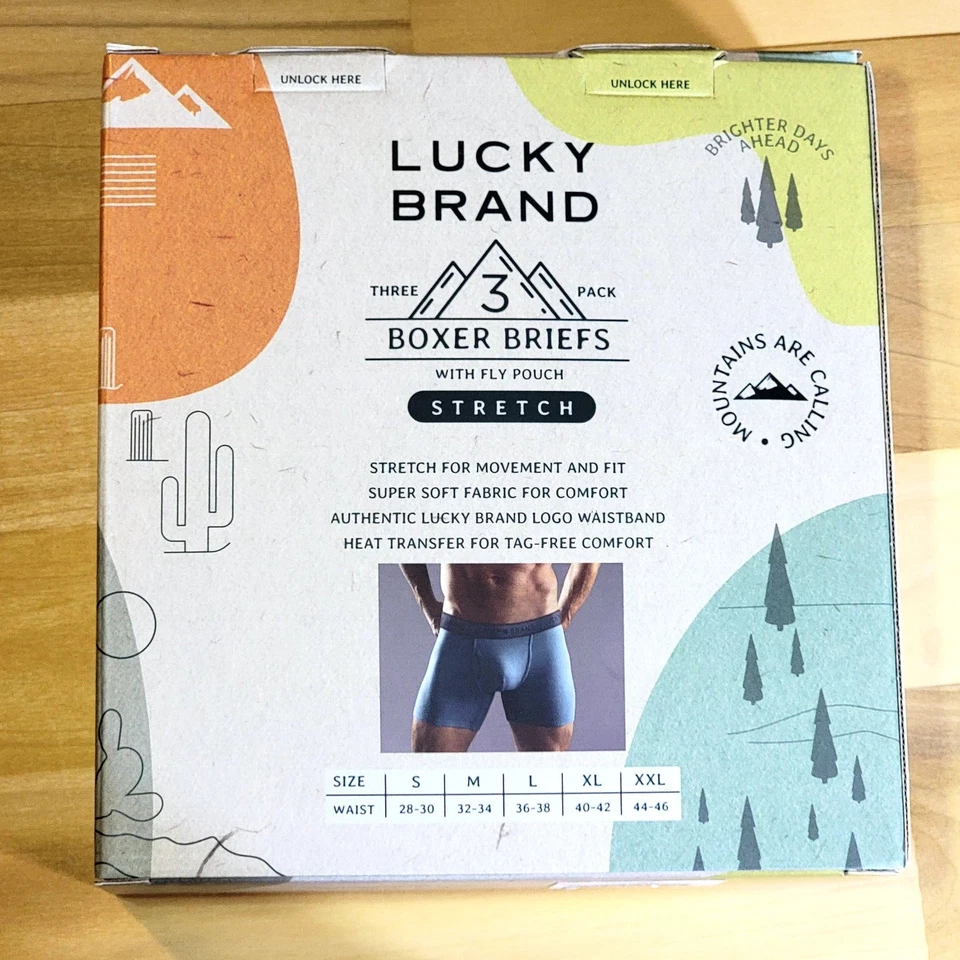 Calzoncillos boxer Lucky Brand para hombre XL 3 paquetes ROPA INTERIOR GRIS bolsa antimoscas elástica suave nuevos con etiquetas Foto 2 de 4
