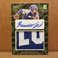 2022 Perfect Game AUTO JERSEY 10/10 BRADEN HOLCOMB Vanderbilt COMMODORES
