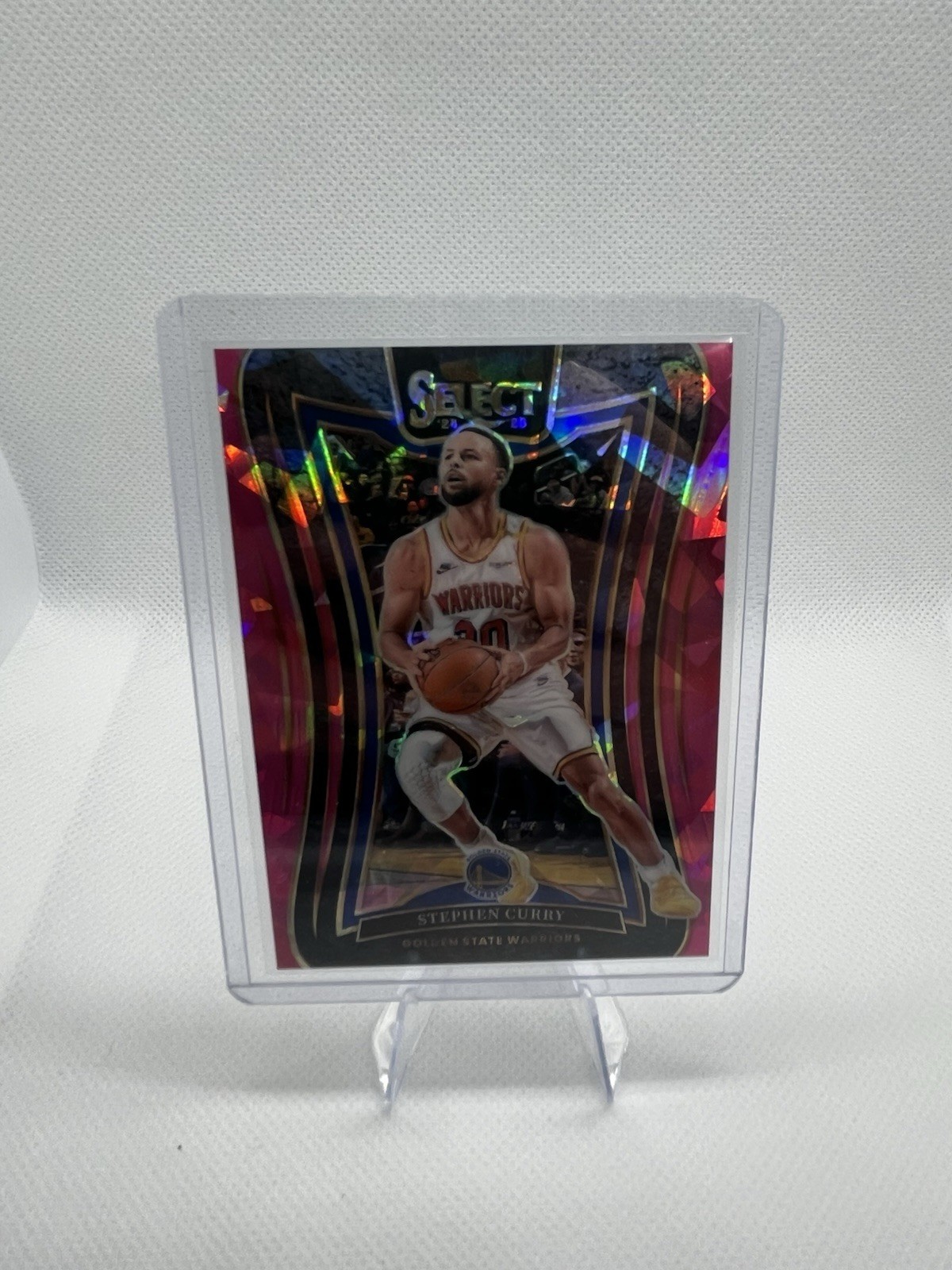 2024-25 Panini Select- Mezzanine Pink Cracked Ice #60/99  Stephen Curry No. 346