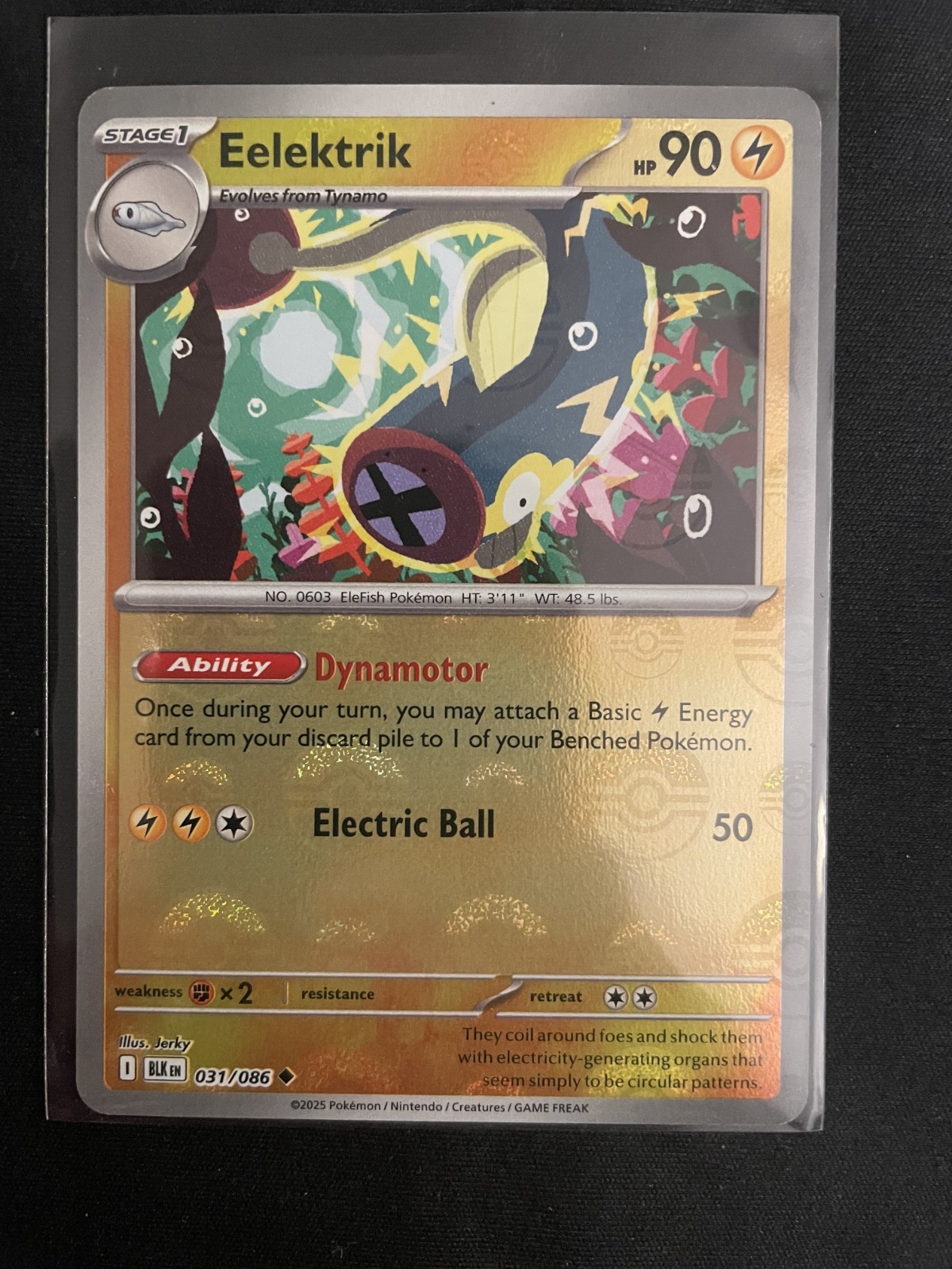 Eelektrik 031/086 Black Bolt Reverse Holo uncommon Pokemon TCG Near Mint