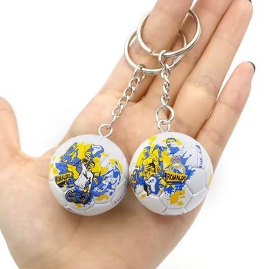 1 Stück PU Leder 3D Fußball Souvenir Schlüsselanhänger Männer Fußball Sport Schlüsselanhänger Tasche