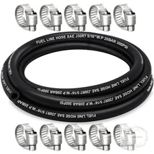 Fuel Line 5/16 Inch ID, Fuel Hose 10FT, J30R7 Fuel Line Hose NBR with 10 Clamps.
